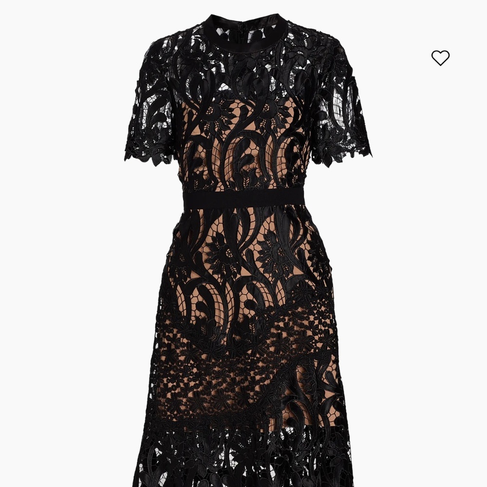 Self-Portrait  Prairie Guipure Lace Midi-Dress NWT